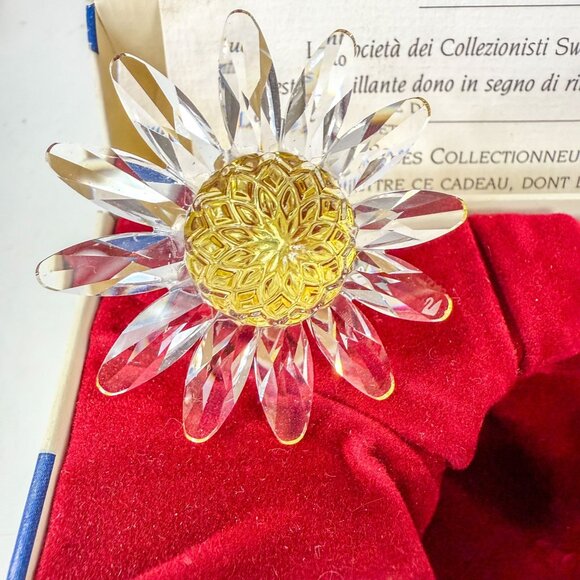 Swarovski Crystal SCS 1999 Yellow Marguerite Daisy Flower Figurine With Original - Picture 1 of 4